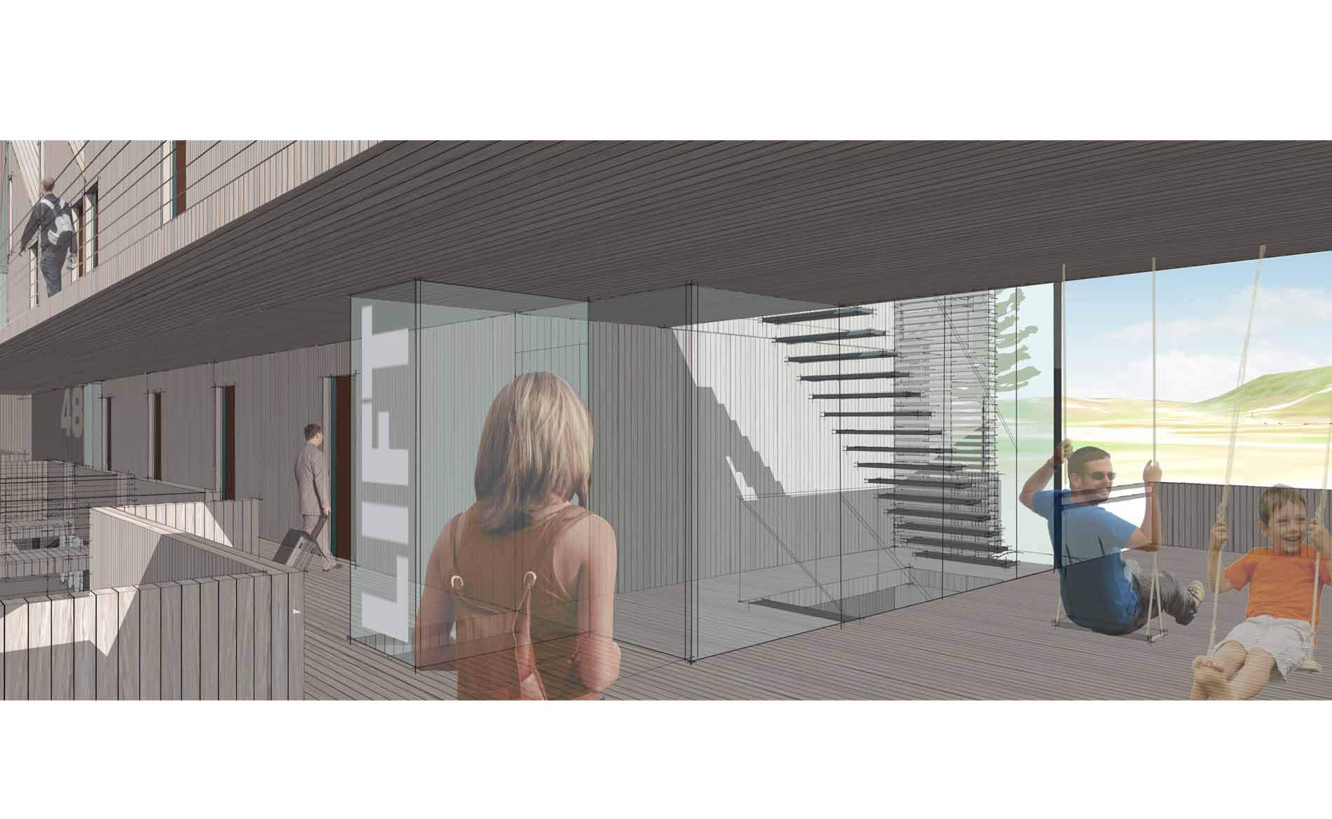 architect hotel recreatie appartementen camperduin duinlandschap architectuur BBHD architecten