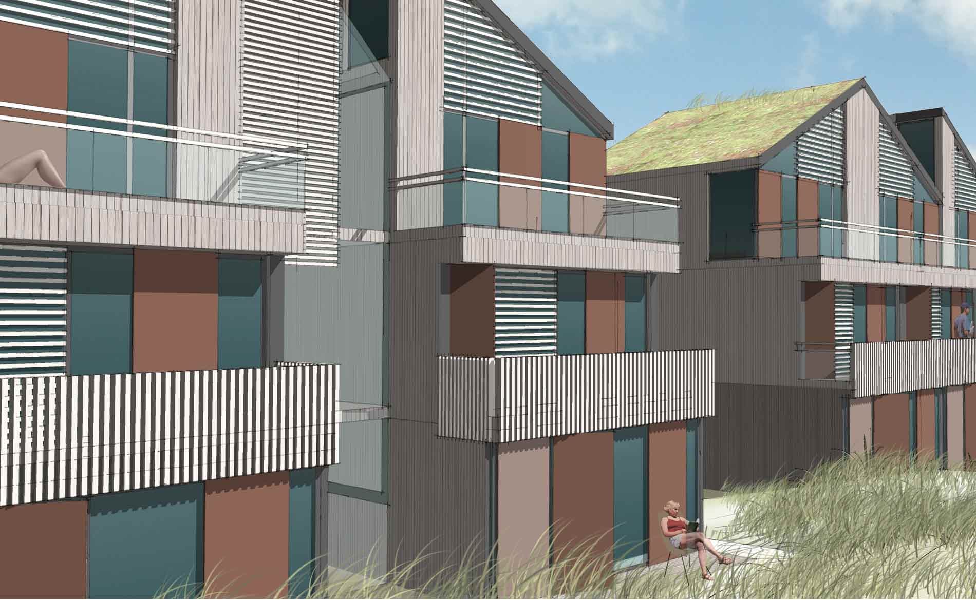 architect hotel recreatie appartementen camperduin duinlandschap architectuur BBHD architecten