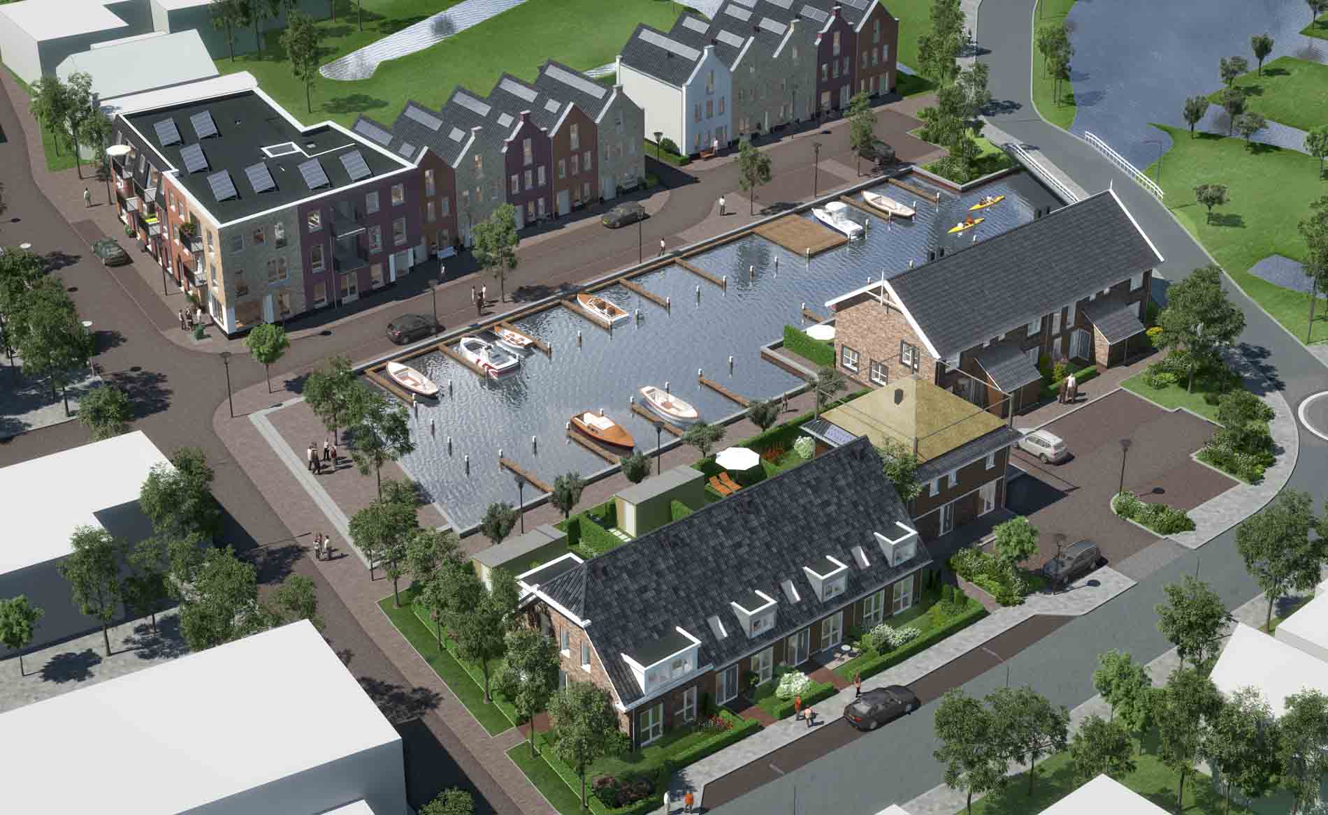 dorps bouwen landelijk wonen woningen woningbouw haven architect architectuur Dorpshart Leimuiden BBHD architecten