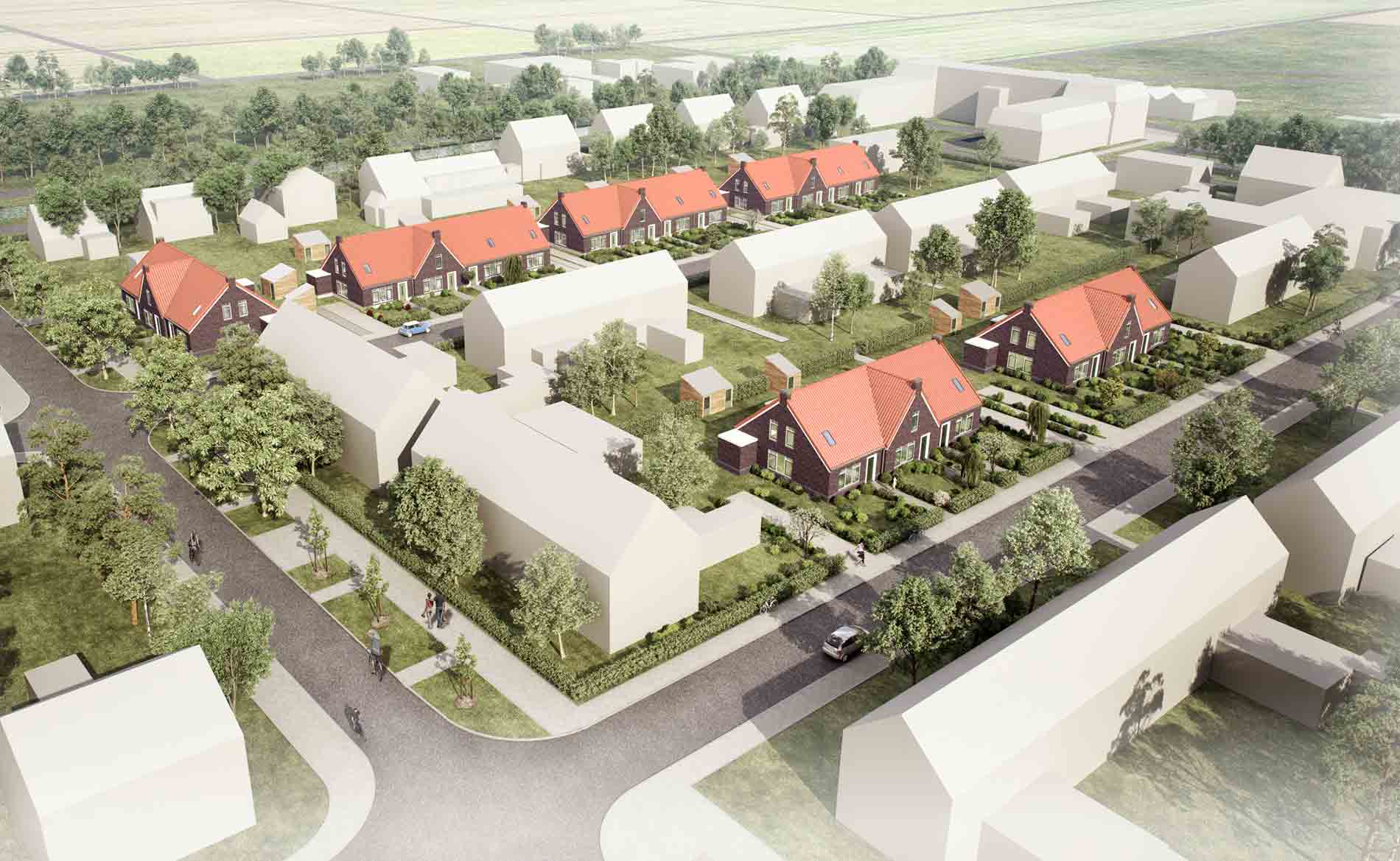 dorps levensloopbestendig rijwoningen Breezand BBHD architecten