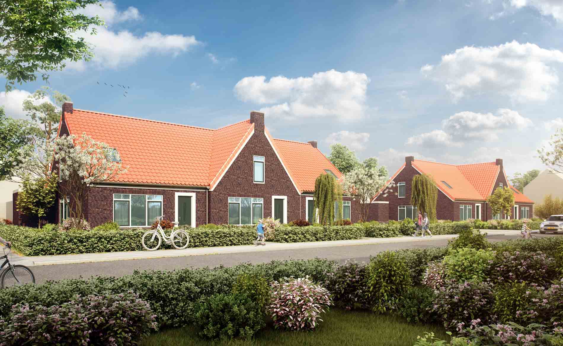 dorps levensloopbestendig rijwoningen Breezand BBHD architecten