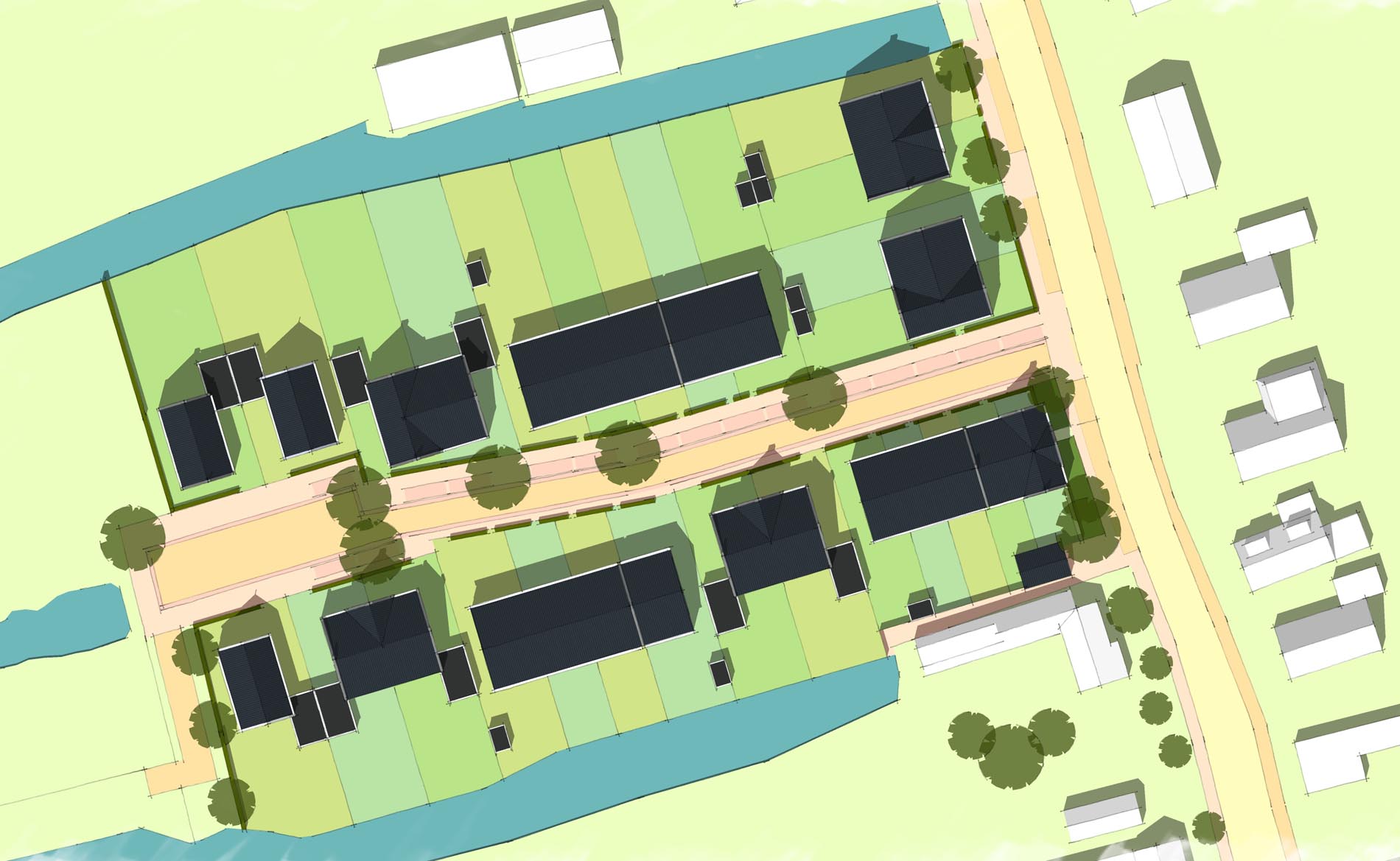 stedenbouw stedenbouwkundig plan ontwerp dorps wonen woningbouw Noordeinde Oostzaan BBHD architecten