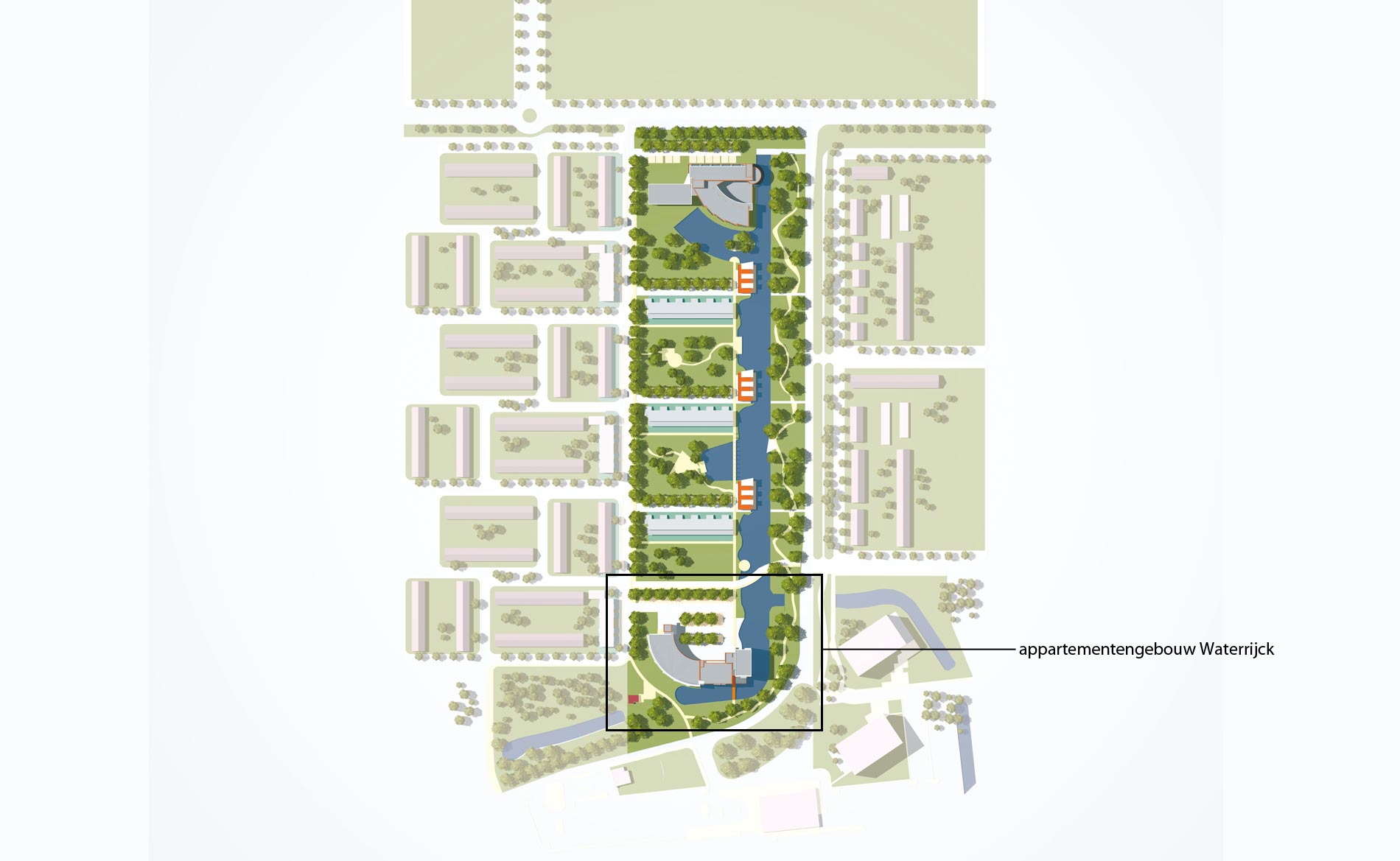 stadsvernieuwing herstructurering Heemskerk Waterrijck appartementen woningen park BBHD architecten