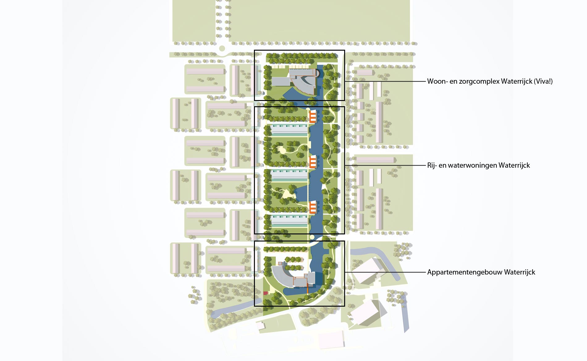 Stadsvernieuwing Heemskerk Waterrijck stedenbouwkundig plan park BBHD architecten