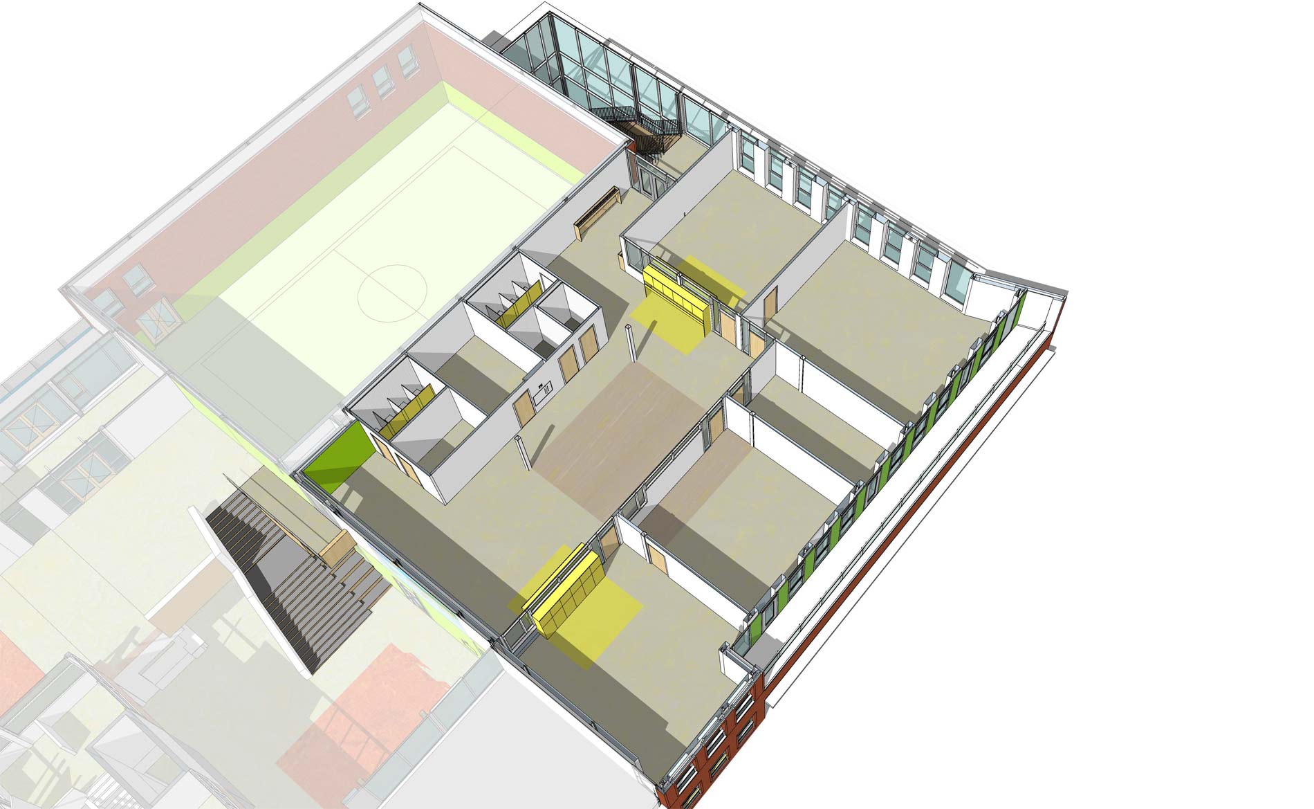 architect school basisschool Panta Rhei Zeewolde BBHD architecten Brede school uitbreiding interieur