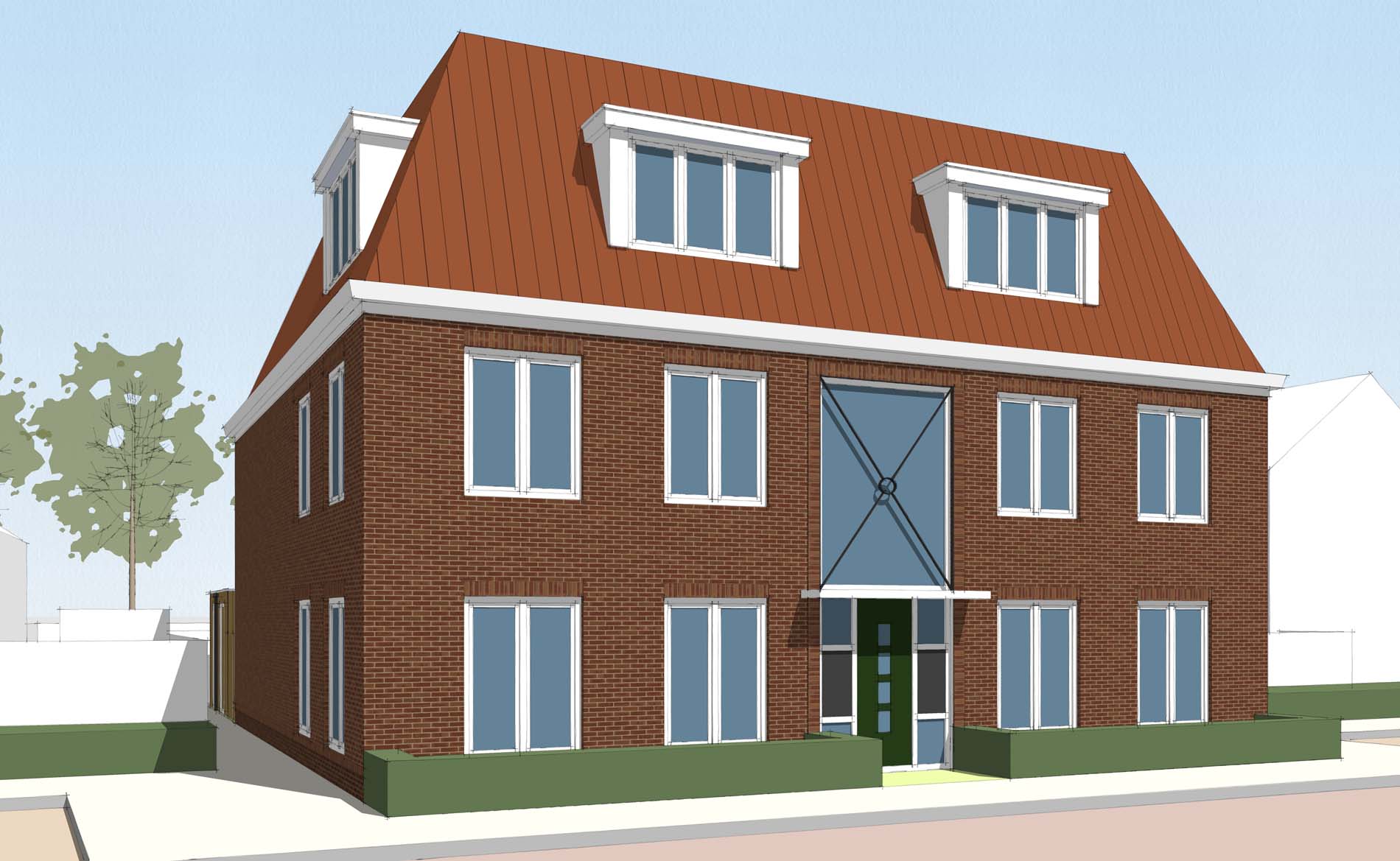 architectuur woningbouw sociale huurwoningen appartementen Spatterstraat Wormer BBHD architecten