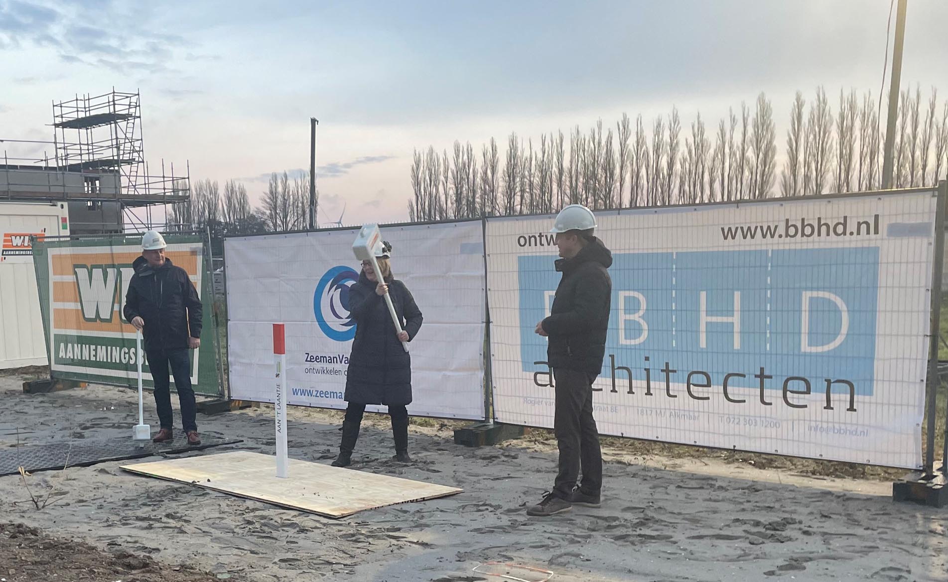 eerste paal Aan 't Laantje woningen woningbouw BBHD architecten nieuwbouw