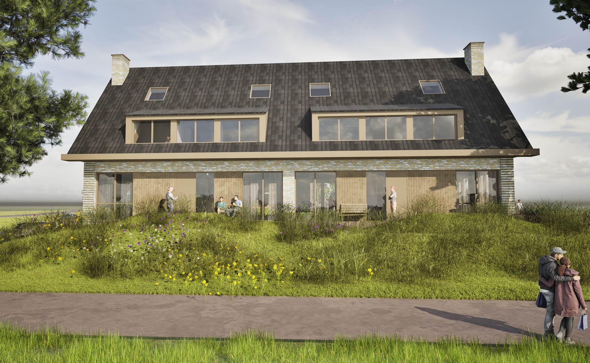 Zanderij Zuid Castricum woningbouw herstructurering architect architectuur BBHD architecten wonen appartementen patiowoningen rijwoningen