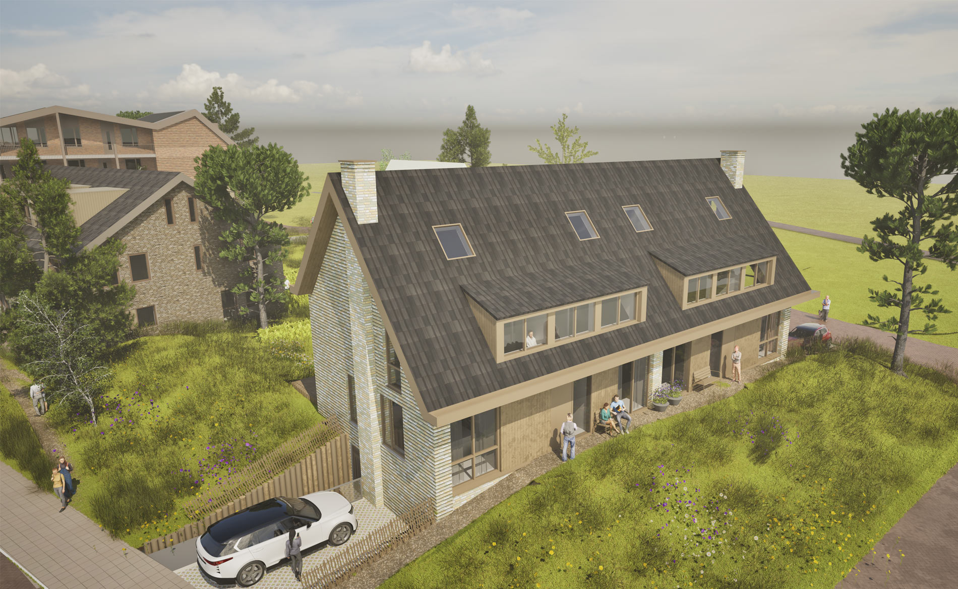 Zanderij Zuid Castricum woningbouw herstructurering architect architectuur BBHD architecten wonen appartementen patiowoningen rijwoningen