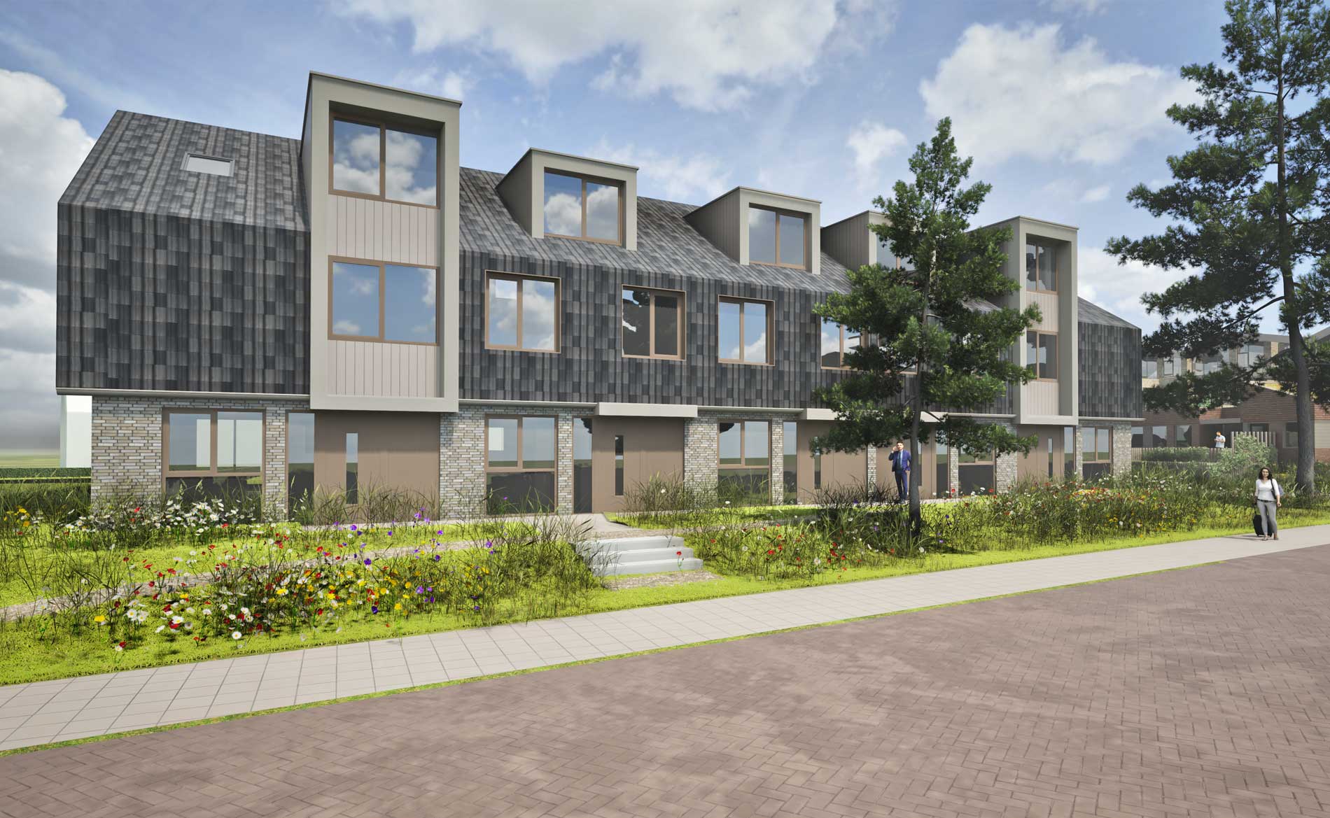 Zanderij Zuid Castricum woningbouw herstructurering architect architectuur BBHD architecten wonen appartementen patiowoningen rijwoningen