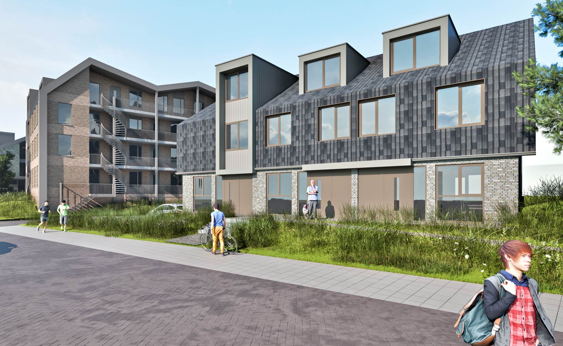 Zanderij Zuid Castricum woningbouw herstructurering architect architectuur BBHD architecten wonen appartementen patiowoningen rijwoningen