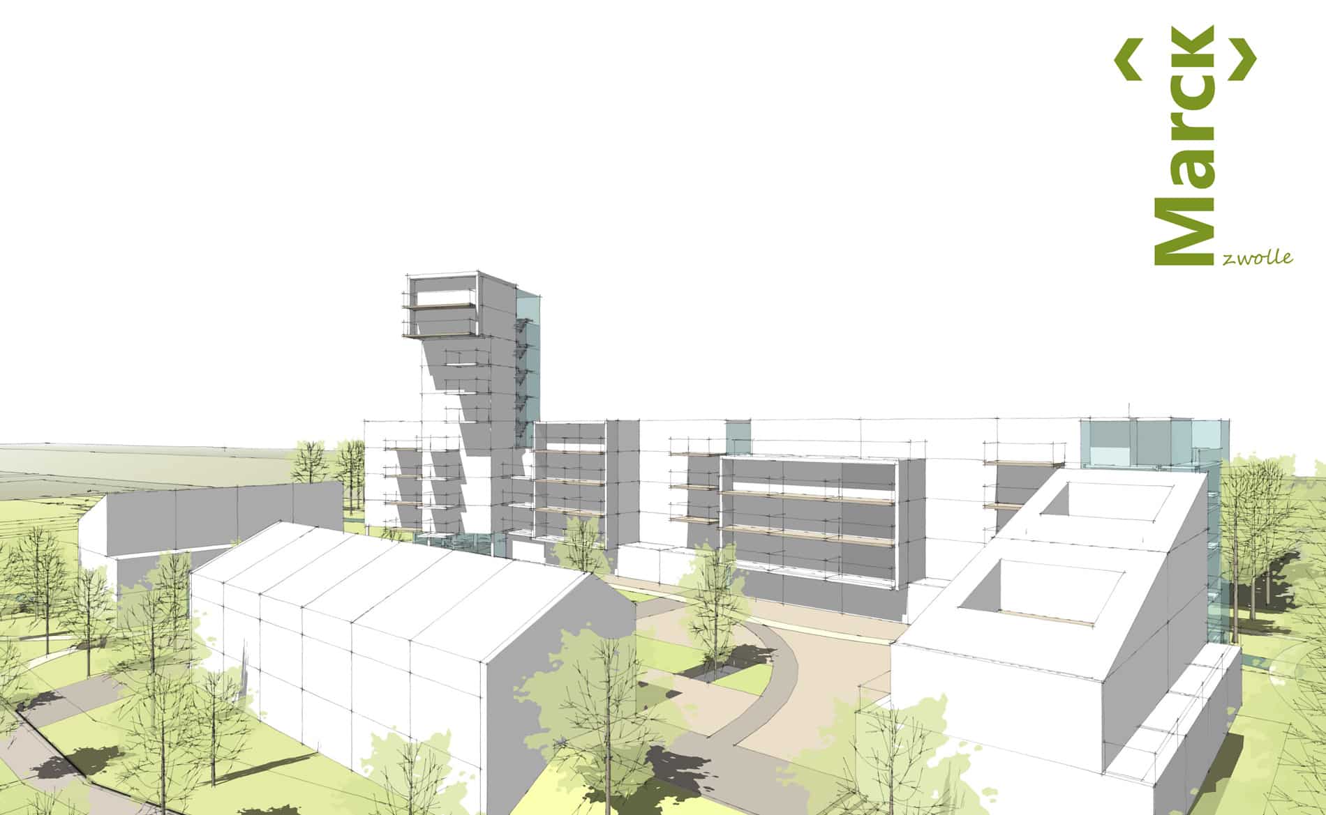 haalbaarheidsstudie stedenbouwkundig ontwikkelplan woningbouw Meeuwenlaan Zwolle Marck BBHD architecten