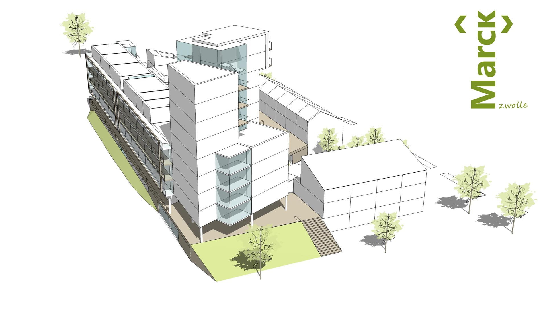 haalbaarheidsstudie stedenbouwkundig ontwikkelplan woningbouw Meeuwenlaan Zwolle Marck BBHD architecten